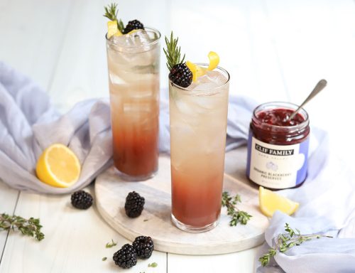 Blackberry Lemon Thyme Fizz Mocktail